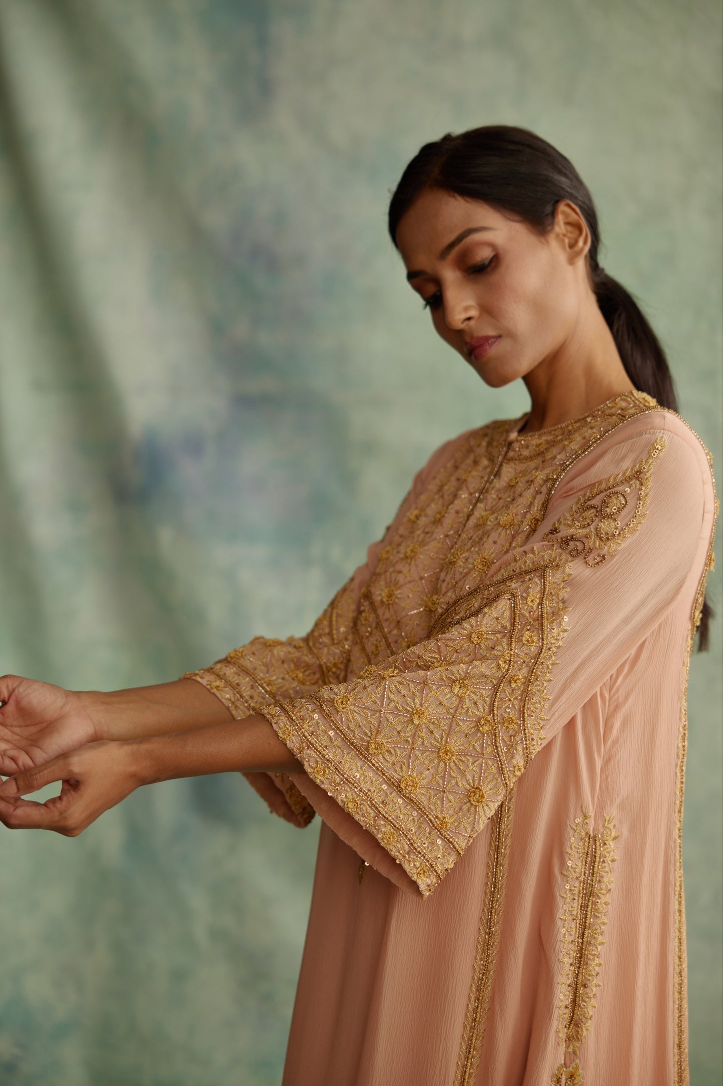 Kurta Set in Zari and Sequin Embroidery
