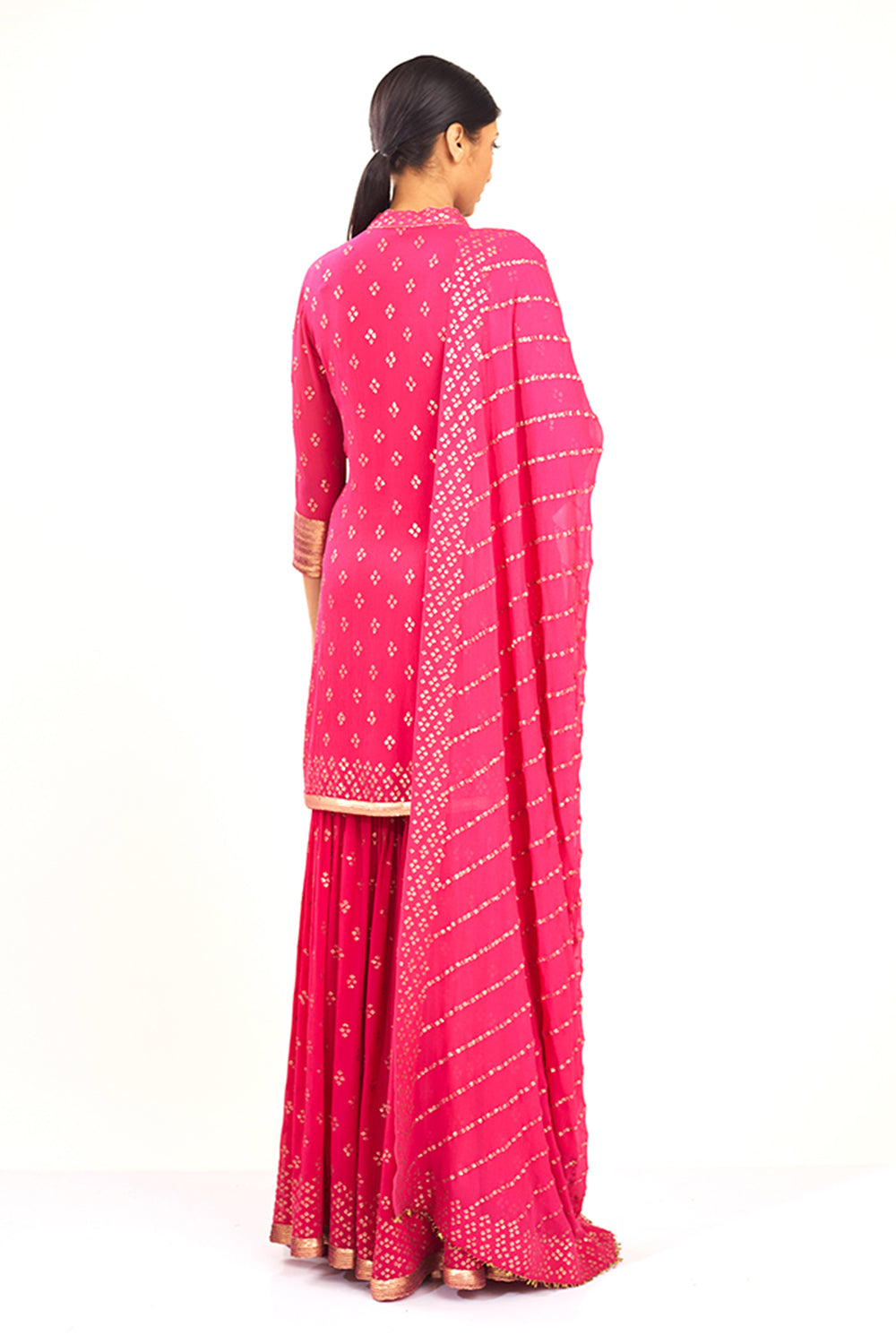 Gharara Set with Bandini inspired gold sequins