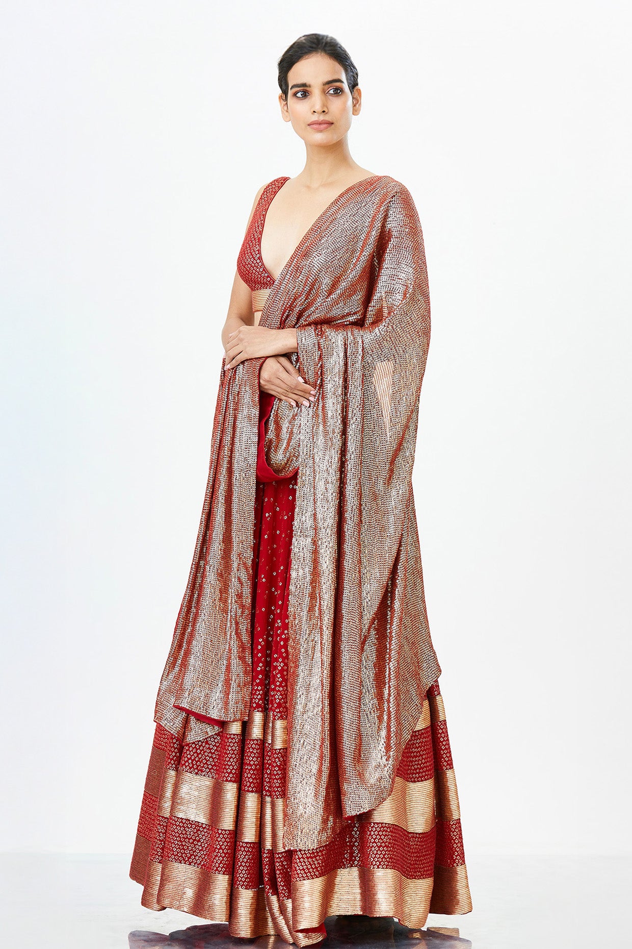 Lehenga Set in Bandini Inspired Sequin Embroidery