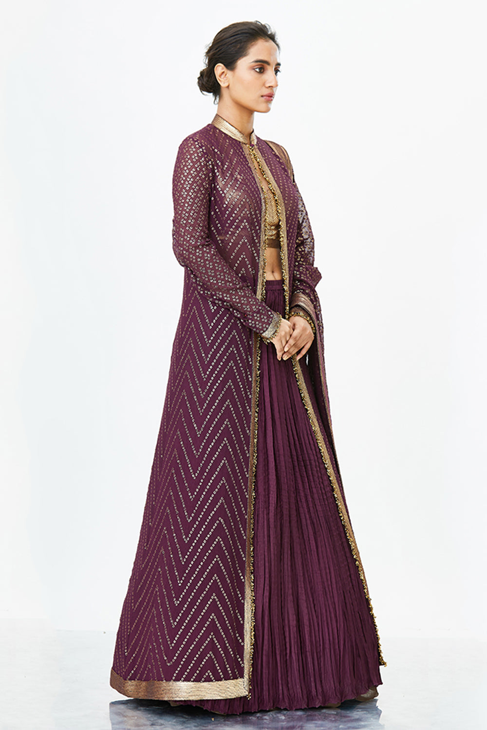 Jacket Set in Sequins Embroidery