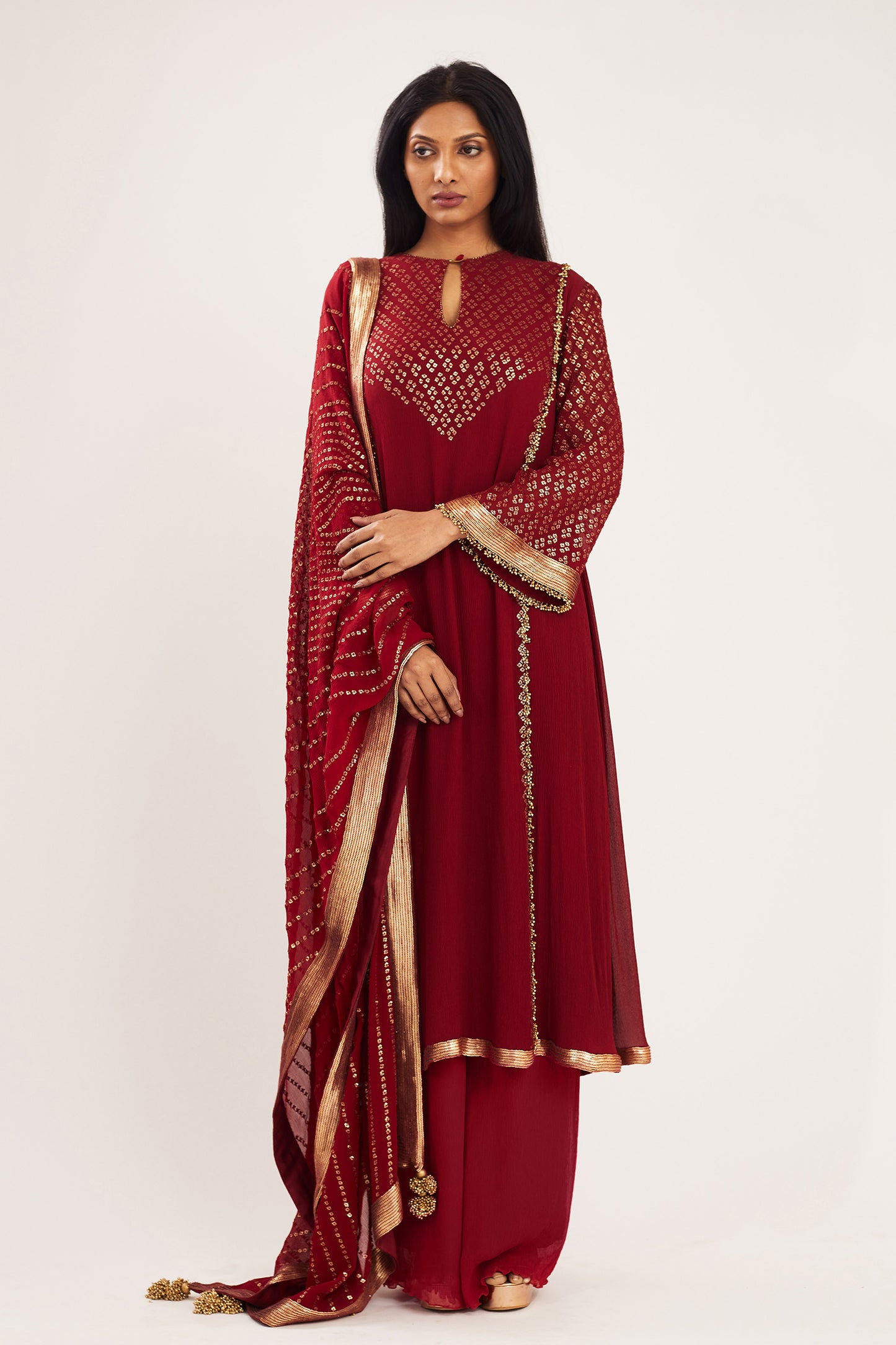 Kurta Set in Bandini Inspired Sequins Embroidery