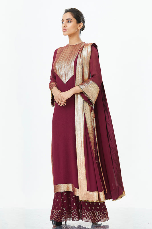 Kurta Set in Gold Sequin Embroidery