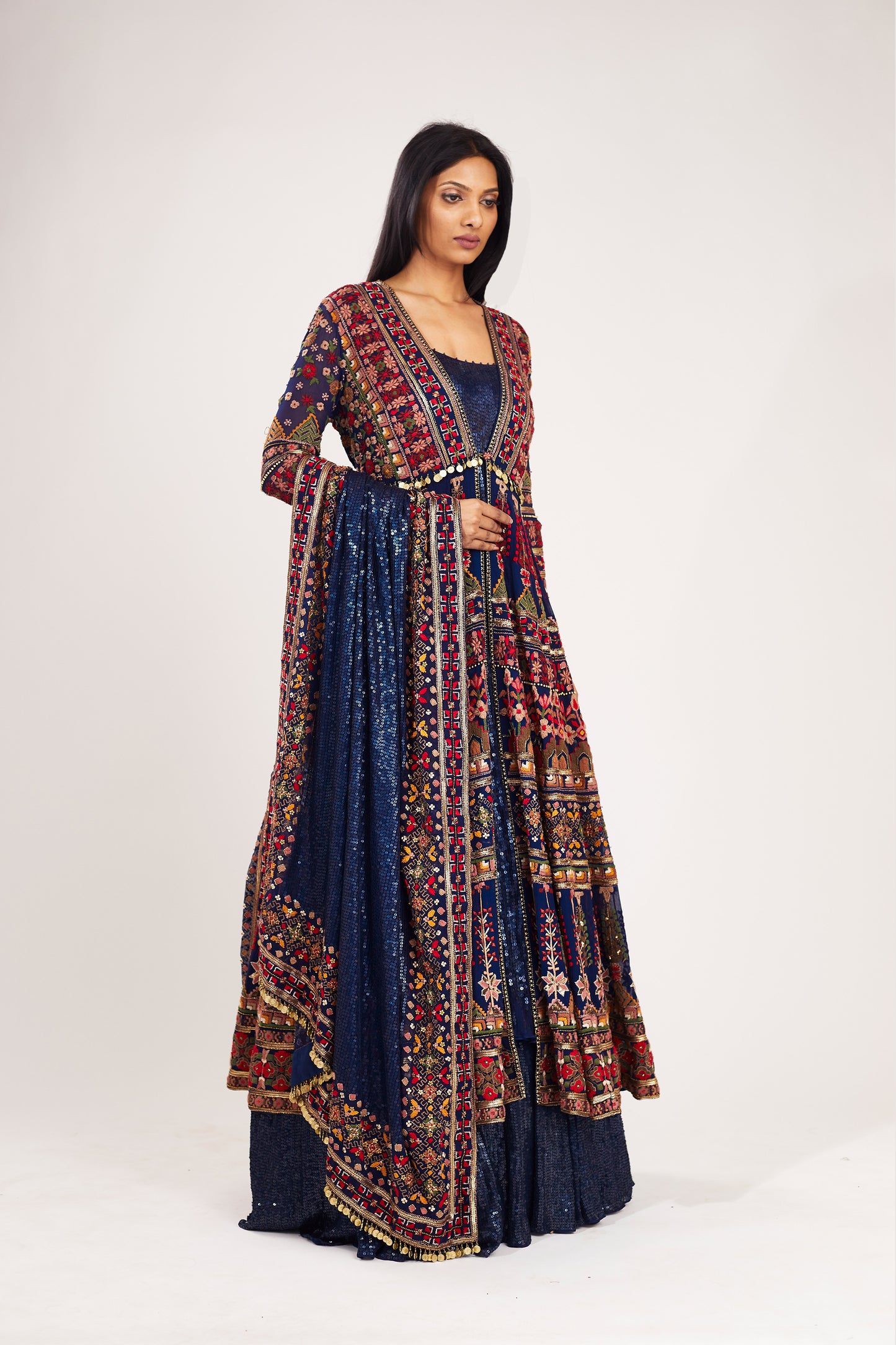 Jacket Set in Tribal Embroidery