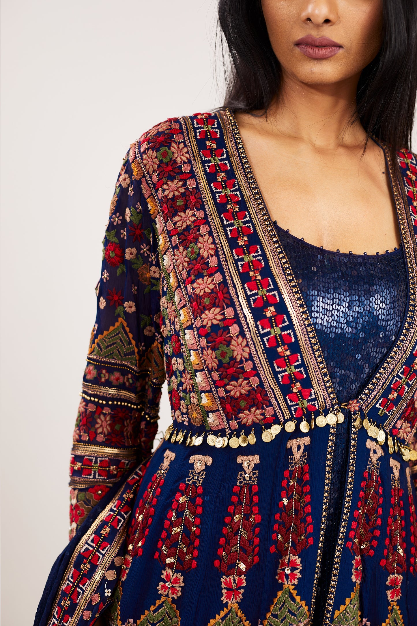 Jacket Set in Tribal Embroidery