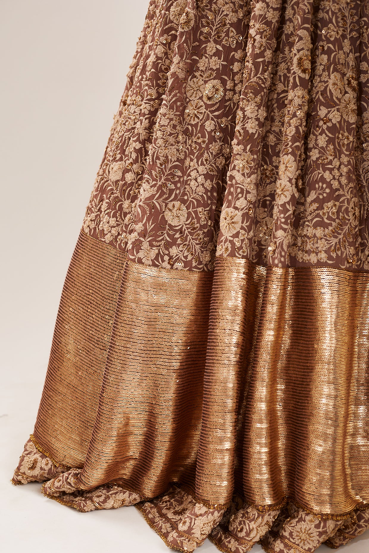 Lehenga Set in Old World Ivory Thread Embroidery