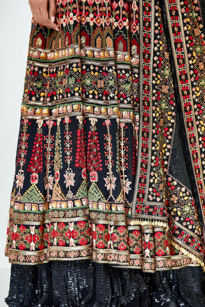 Anarkali Kurta Set in Tribal Thread Embroidery