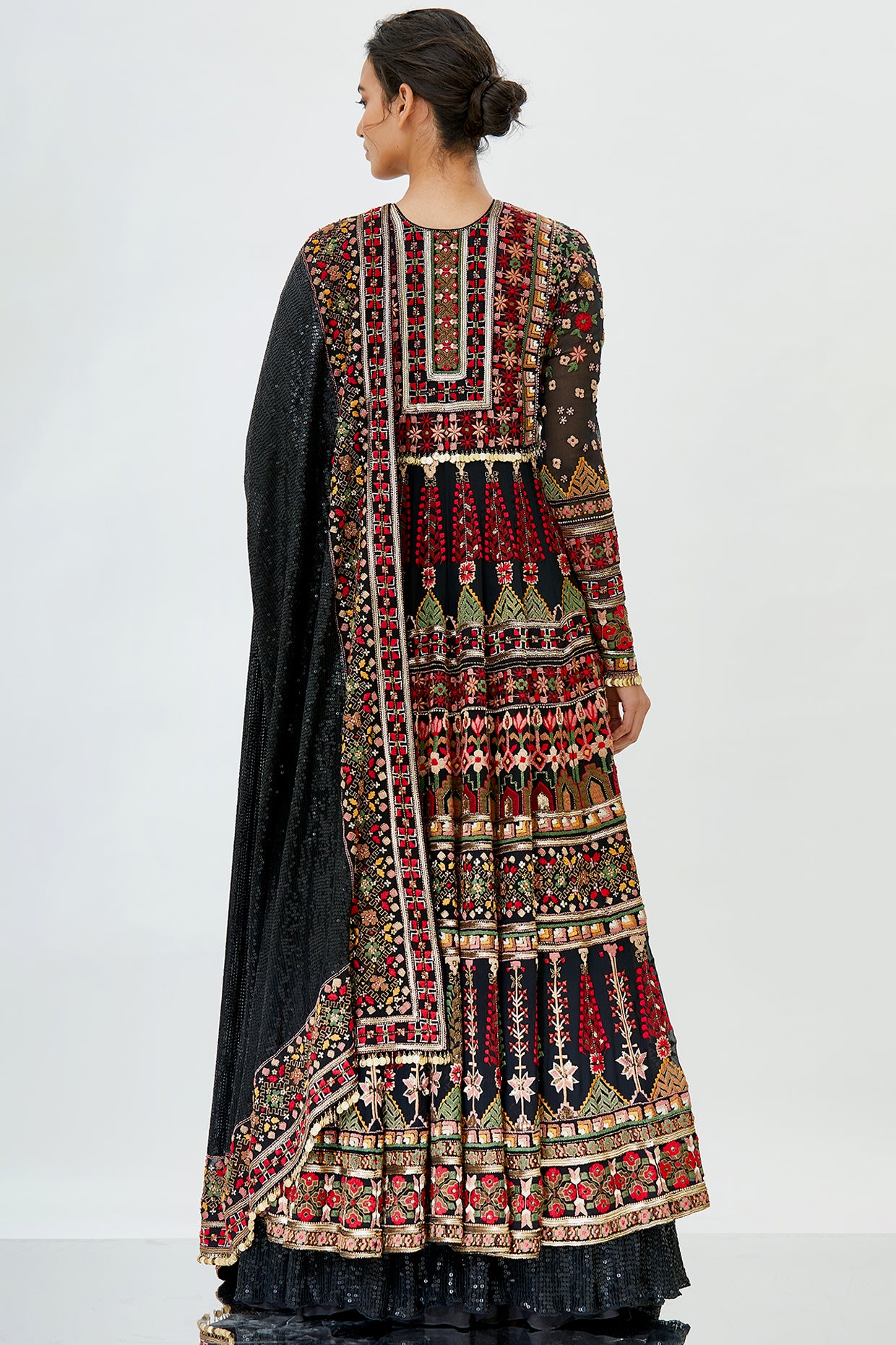 Anarkali Kurta Set in Tribal Thread Embroidery