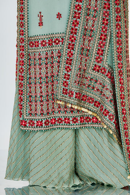 Kurta Set in Tribal Thread Embroidery