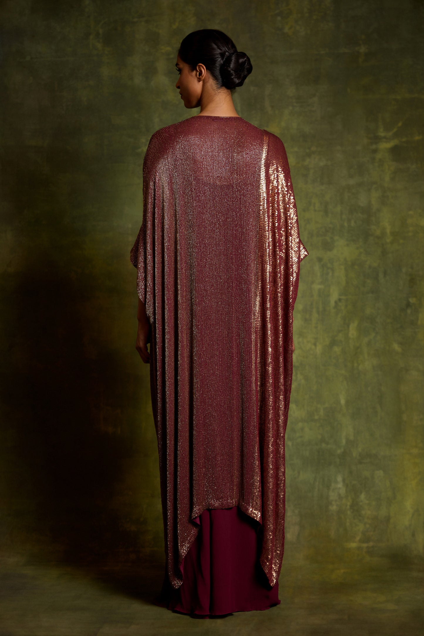 Kaftan Set in Cutdana & Sequin Embroidery