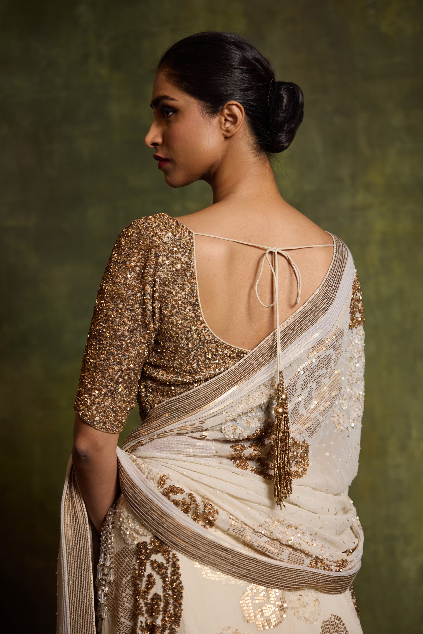 Lehenga Set in Signature Rose Sequins Embroidery