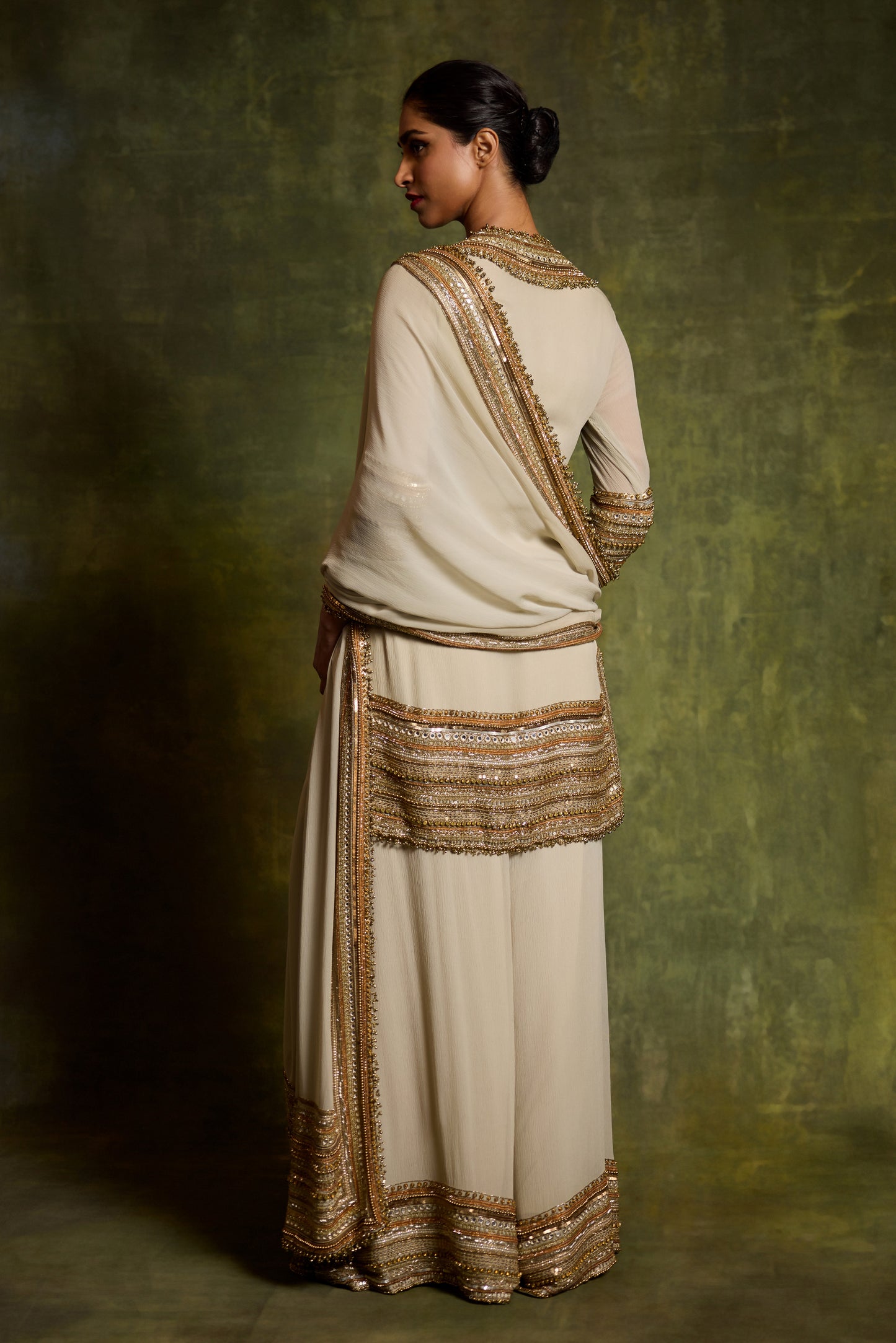 Sharara Set in Sequin Loat & Mirror Embroidery