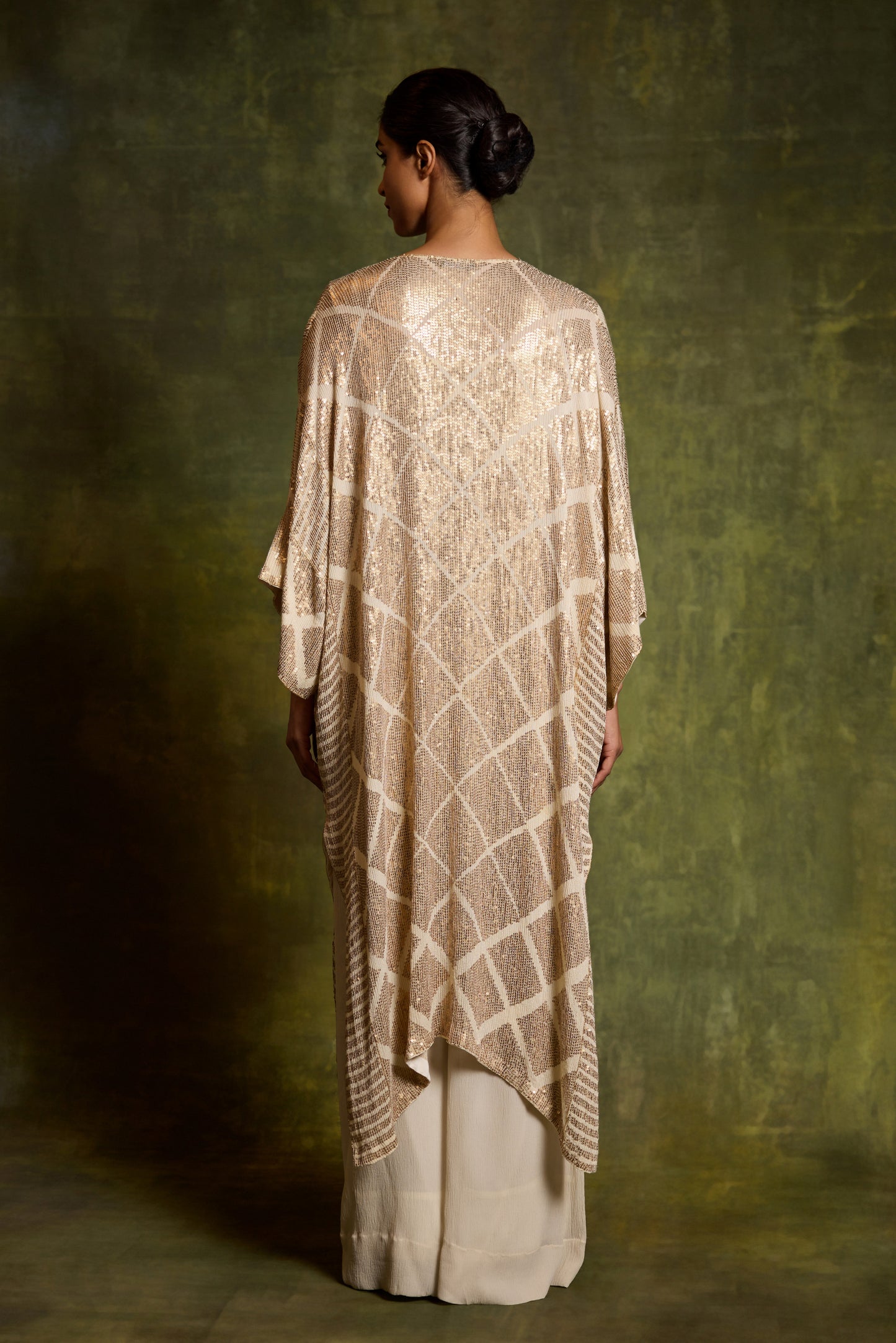 Kaftan Set in Small Sequin Embroidery