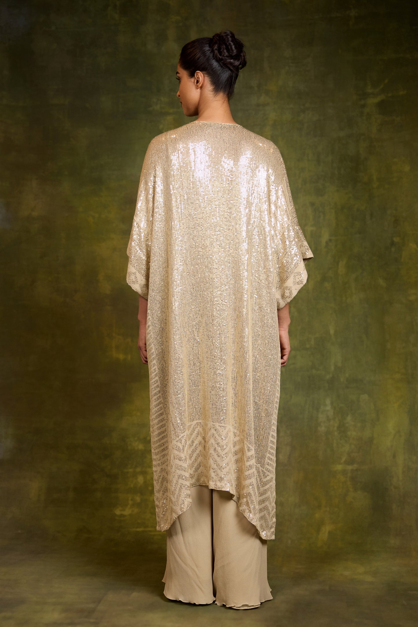 Kaftan Kurta in Small Sequin Embroidery