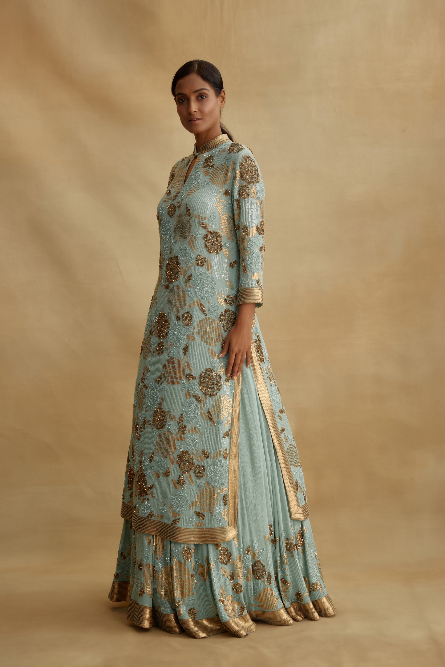 Kurta Set in Signature Rose Sequin Embroidery******* already uploaded