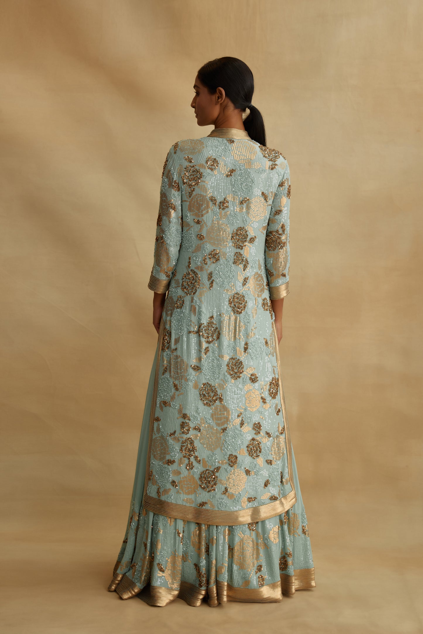 Kurta Set in Signature Rose Sequin Embroidery******* already uploaded