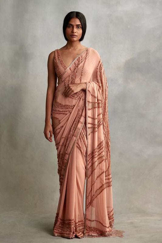 Sari Set in tonal sequin embroidery