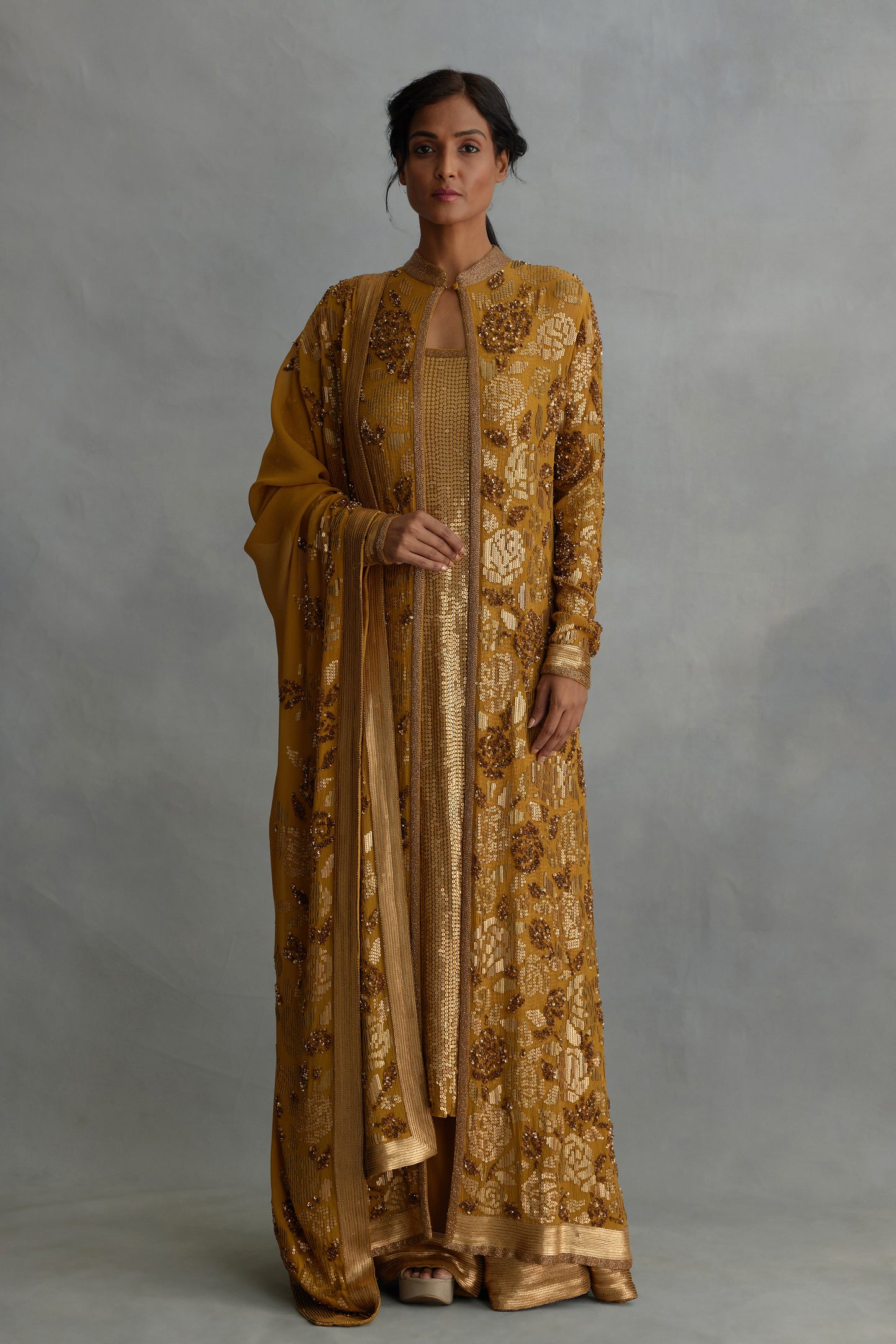 Jacket Set in Signature Rose Embroidery