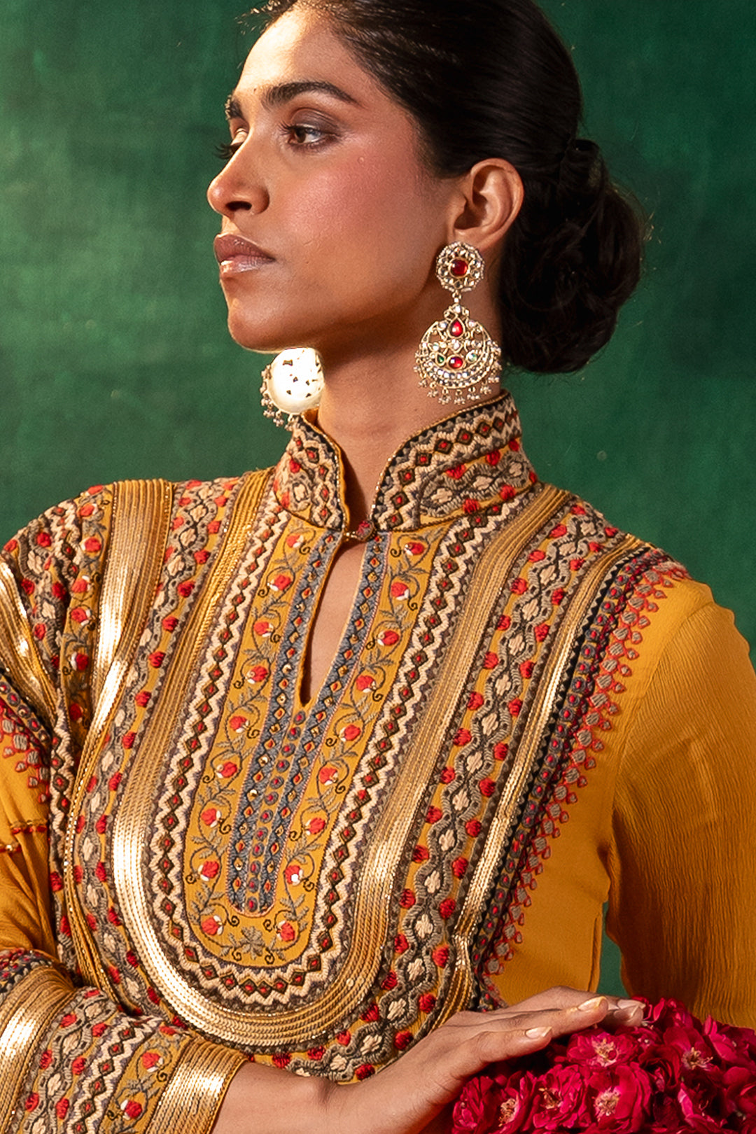 Gharara Set in Tribal Thread and Sequin Embroidery