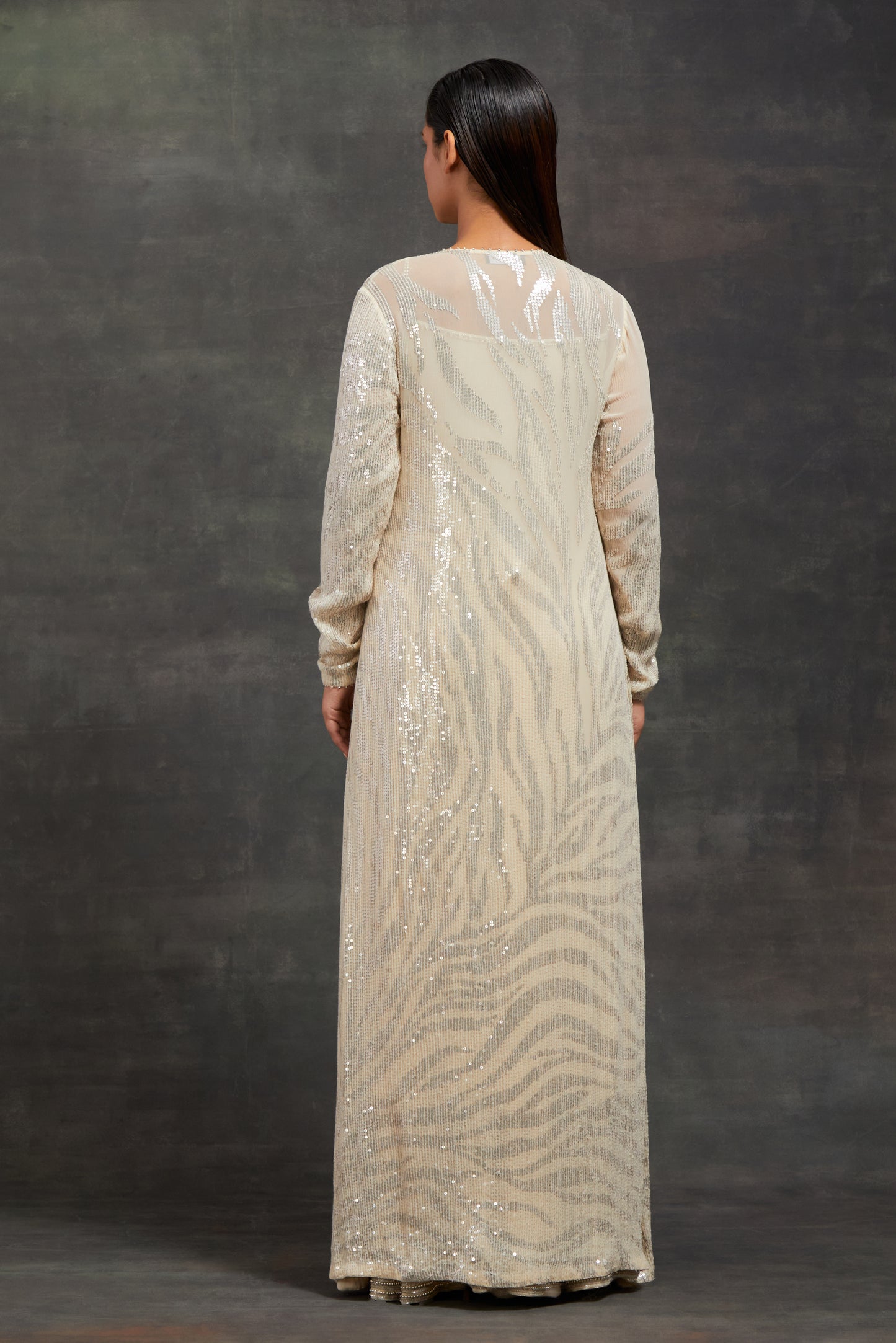 Jacket Set In Sequin embroidery inspired by Zebra design