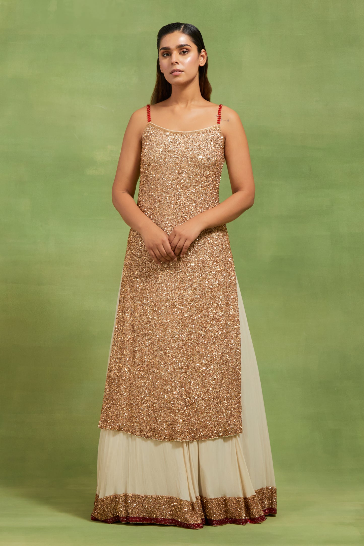 Jacket Set in Dhari Thread and Sequin Embroidery