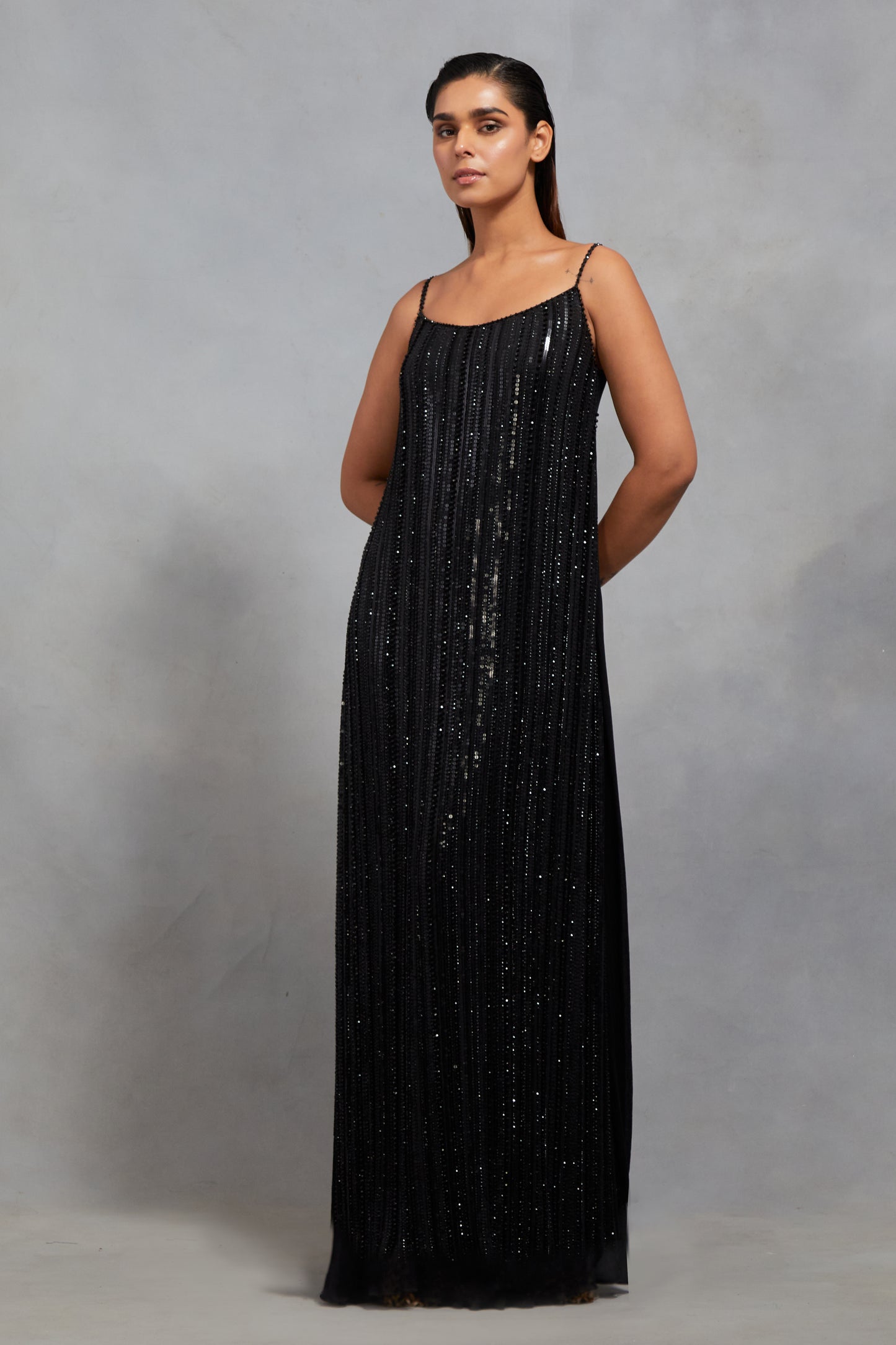 Jacket Set in Floral Sprinkle Sequin Embroidery