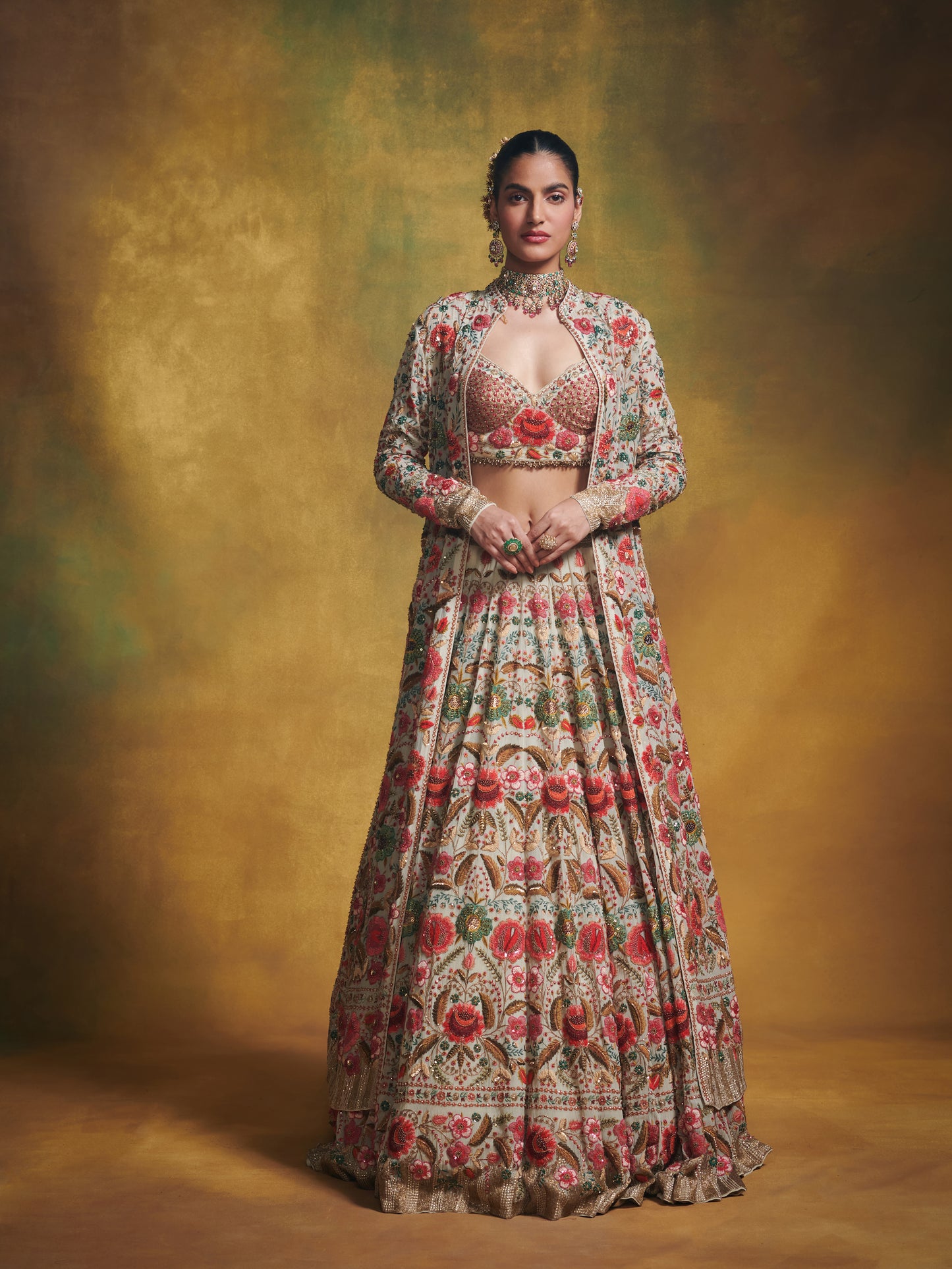 Lehenga with a Blouse and Jacket- Price on request