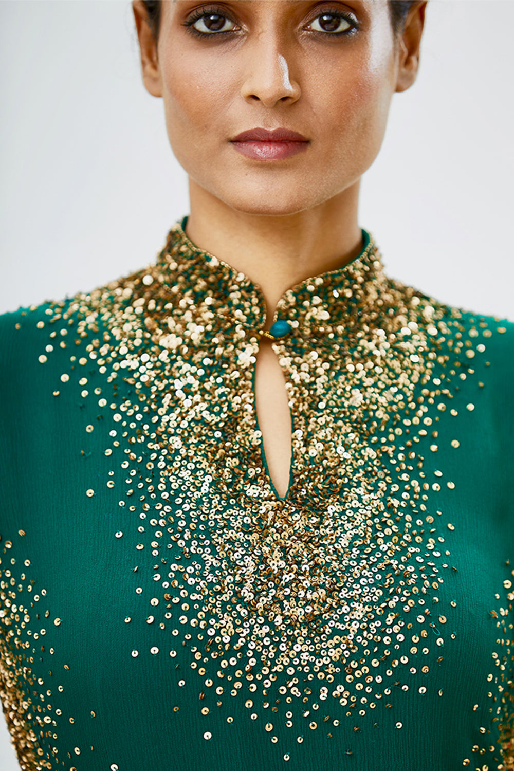 Gharara Set in Gold Sprinkle Sequins Embroidery