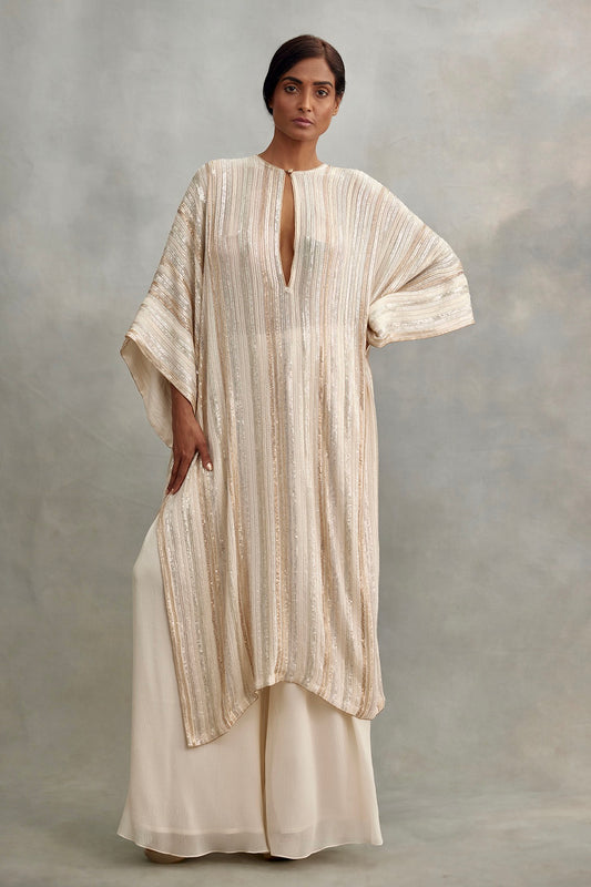 Kaftan Set in Small Sequin Embroidery