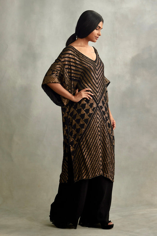 Kaftan Set In Small Sequin Embroidery