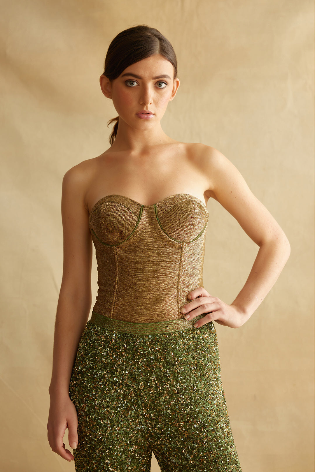 Jacket Set with Sequin Embroidery
