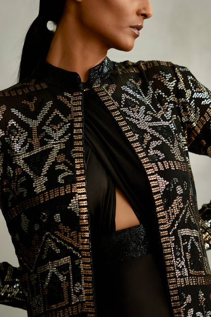 Jacket Set in Small Sequin Embroidery