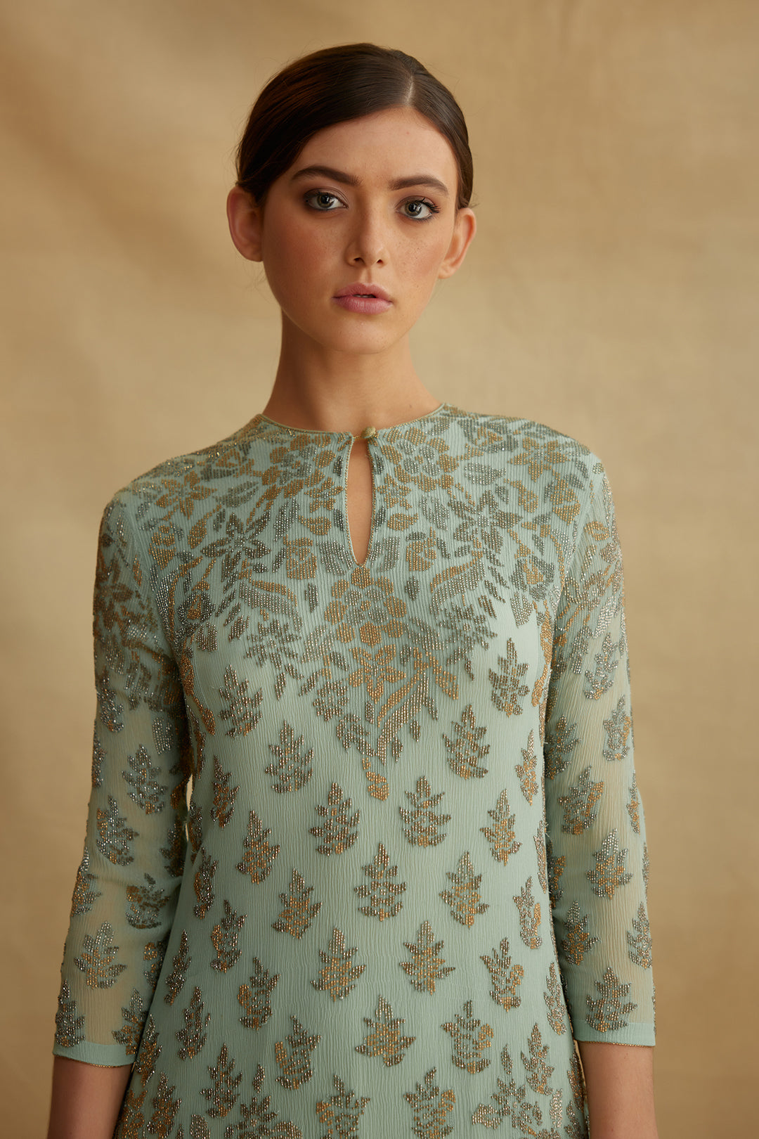 Gharara Set in Spiral Bead work embroidery
