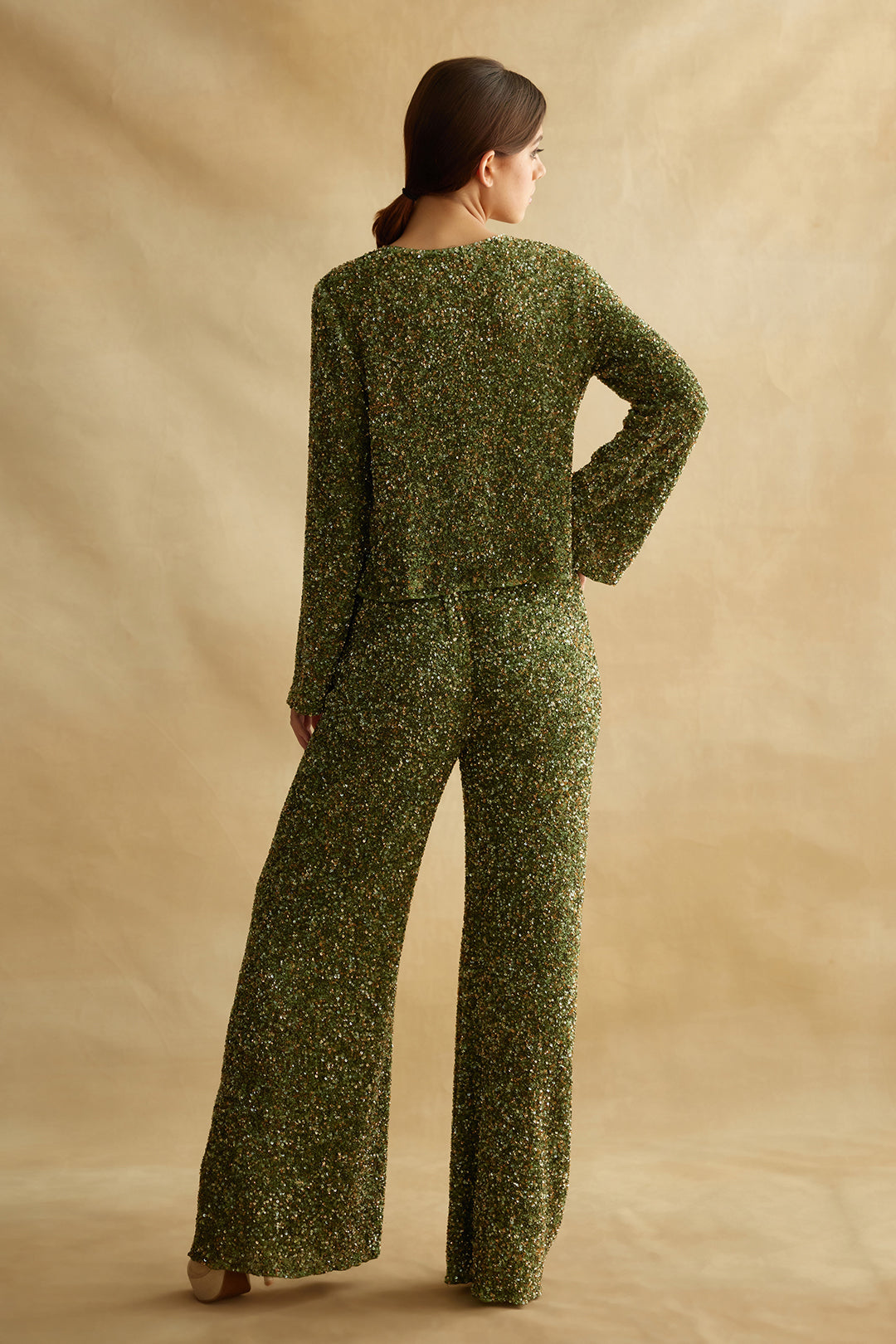 Jacket Set with Sequin Embroidery