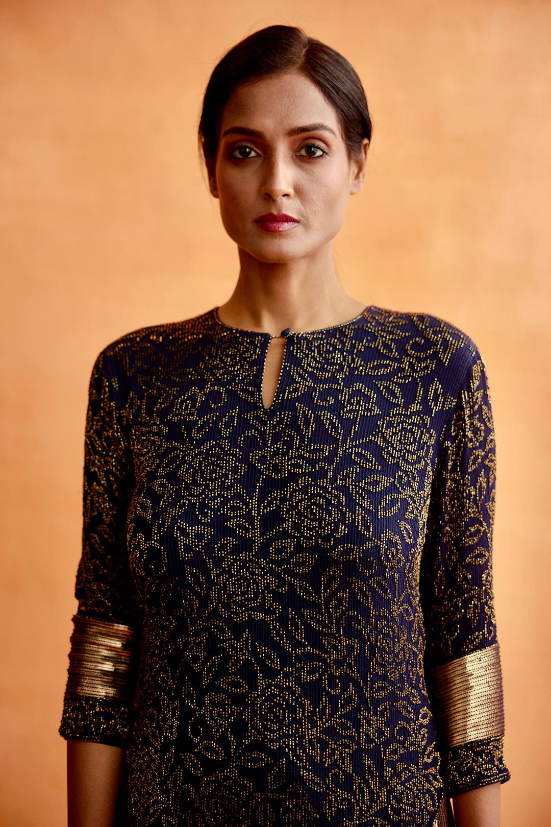 Gharara Set in Spiral Bead work Embroidery