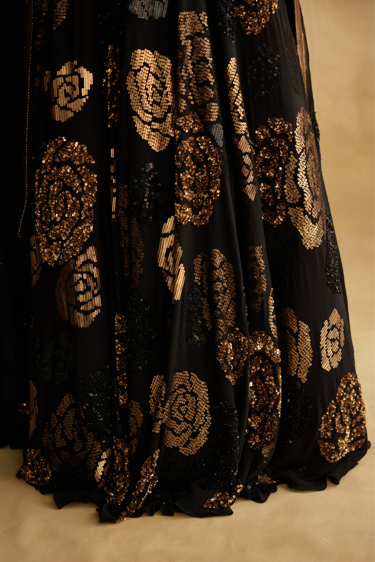 Lehenga Set in Signature Rose sequin embroidery