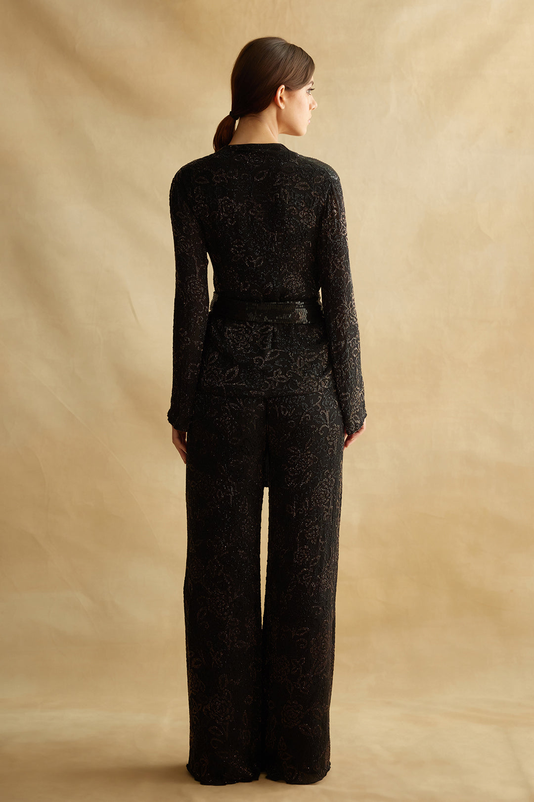 Jacket Set with Spiral Beadwork and Sequin Embroidery