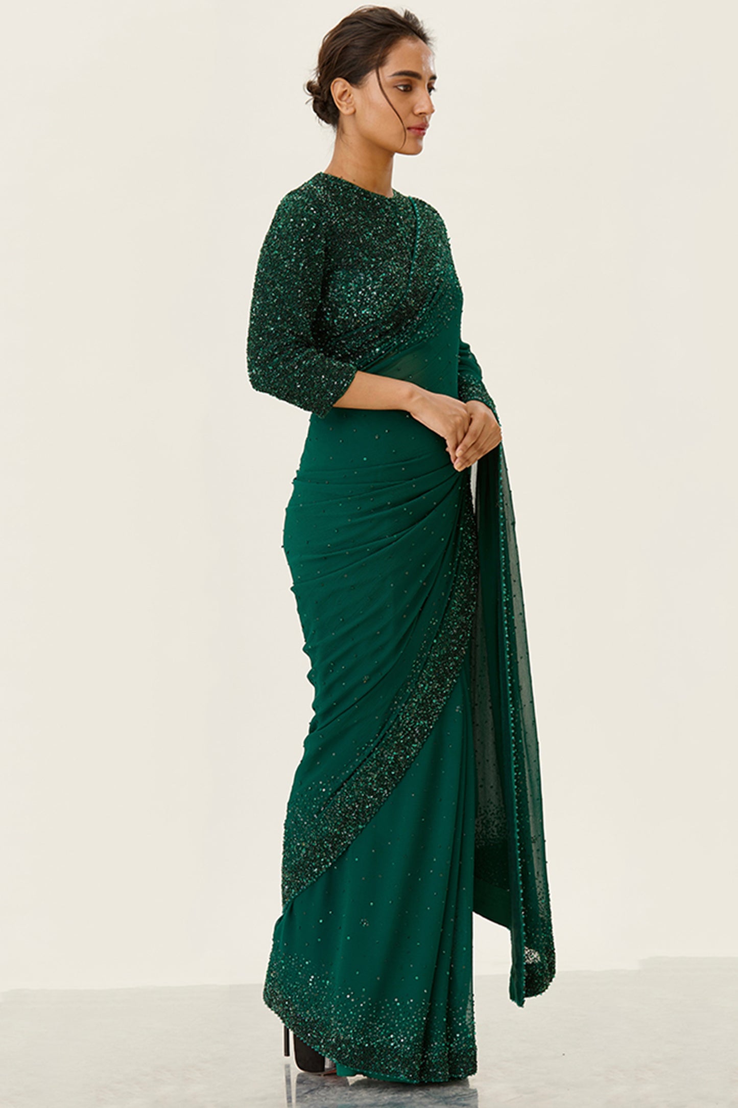 Sari Set with Tonal Sequins embroidery