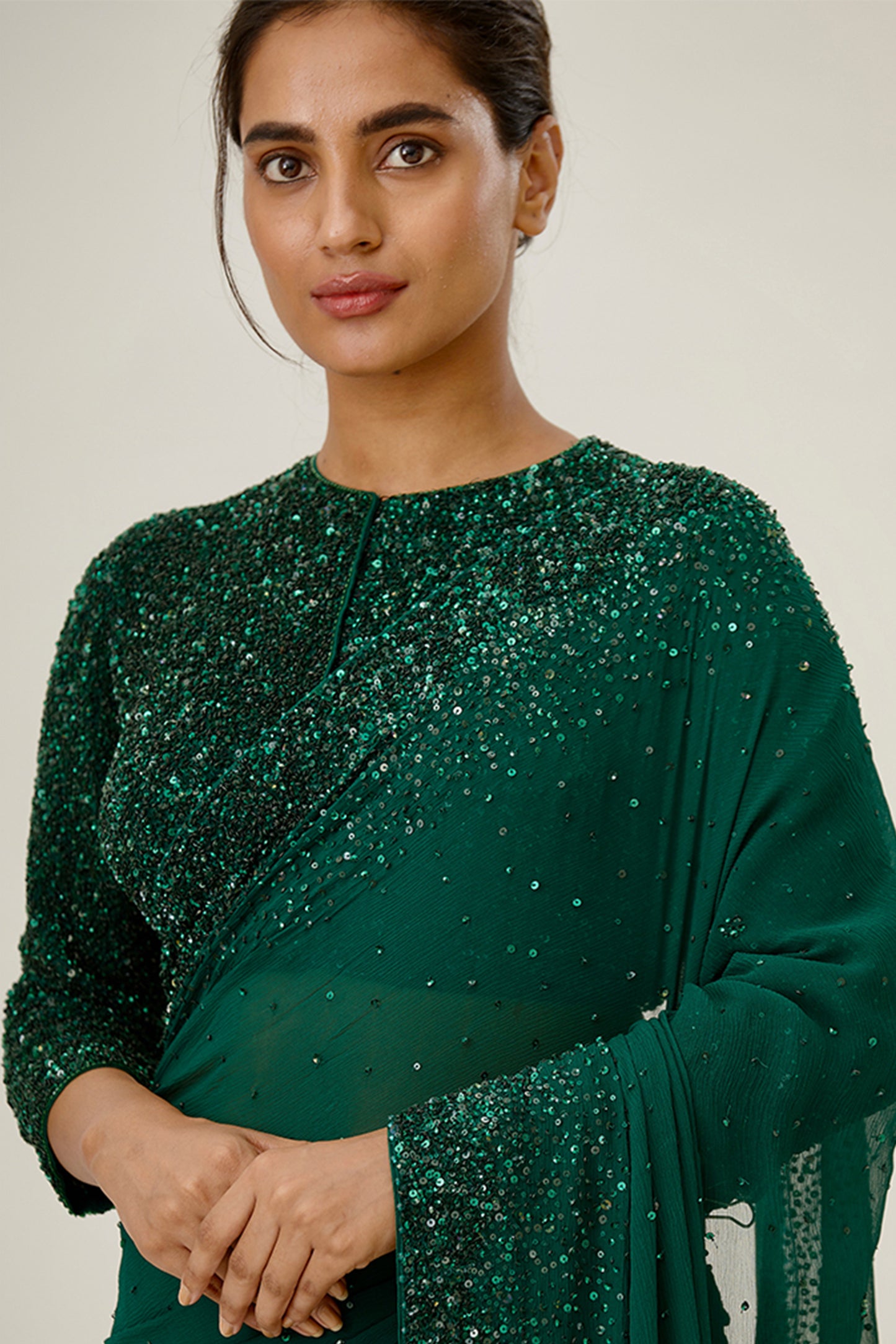 Sari Set with Tonal Sequins embroidery