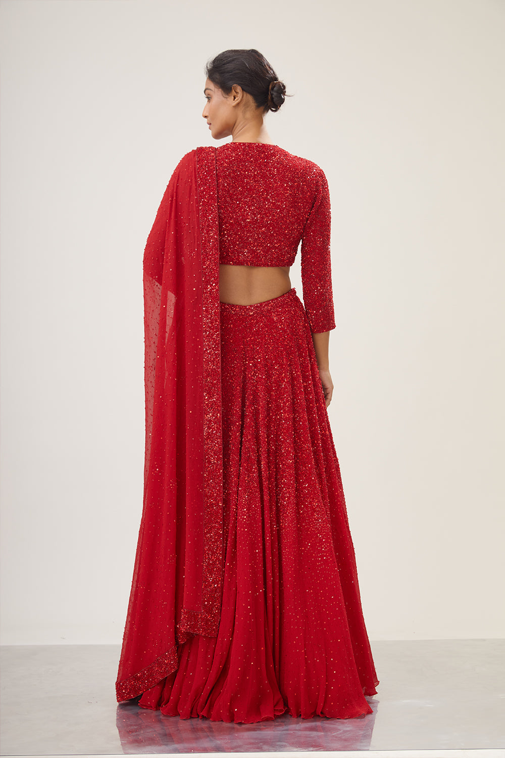 Lehenga Set in Tonal Sequin Embroidery