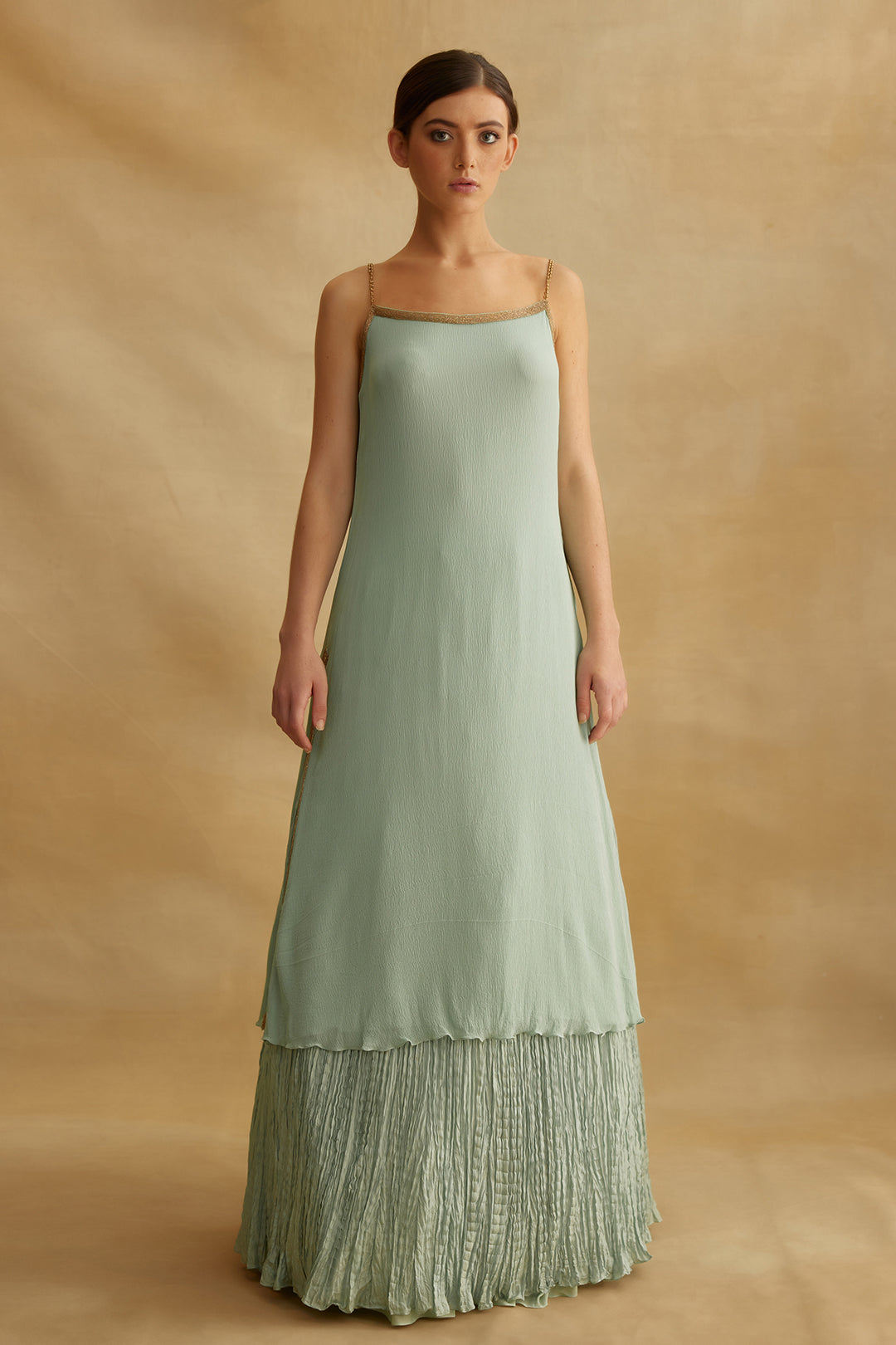 Jacket Set in Floral Multi Thread Embroidery