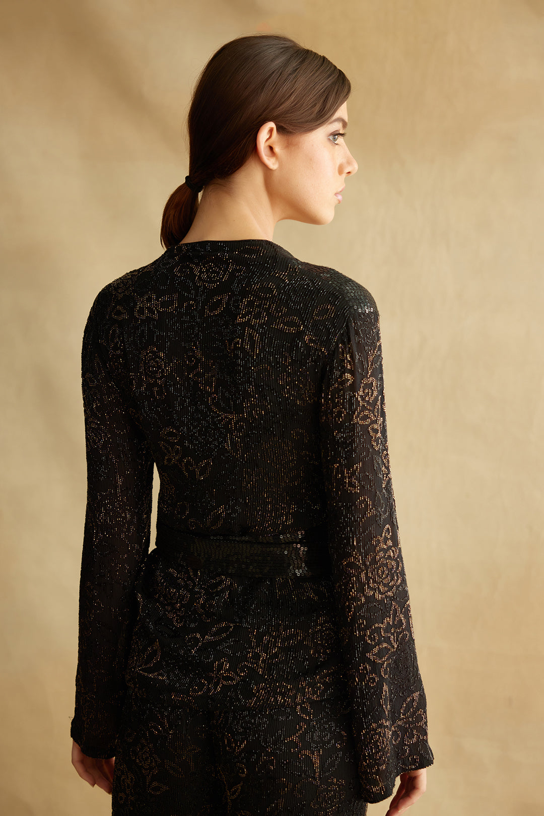 Jacket Set with Spiral Beadwork and Sequin Embroidery