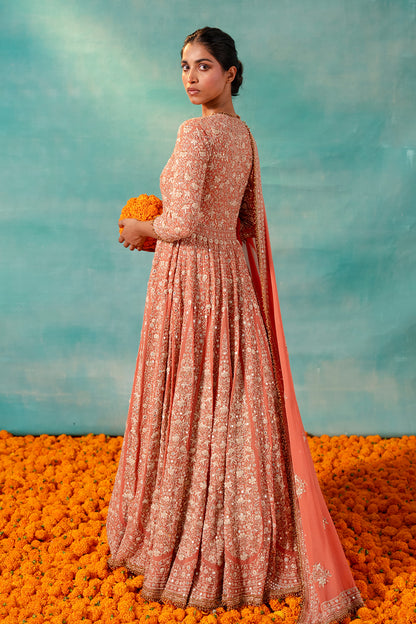 Anarkali Kurta Set in Mirror and thread embroidery