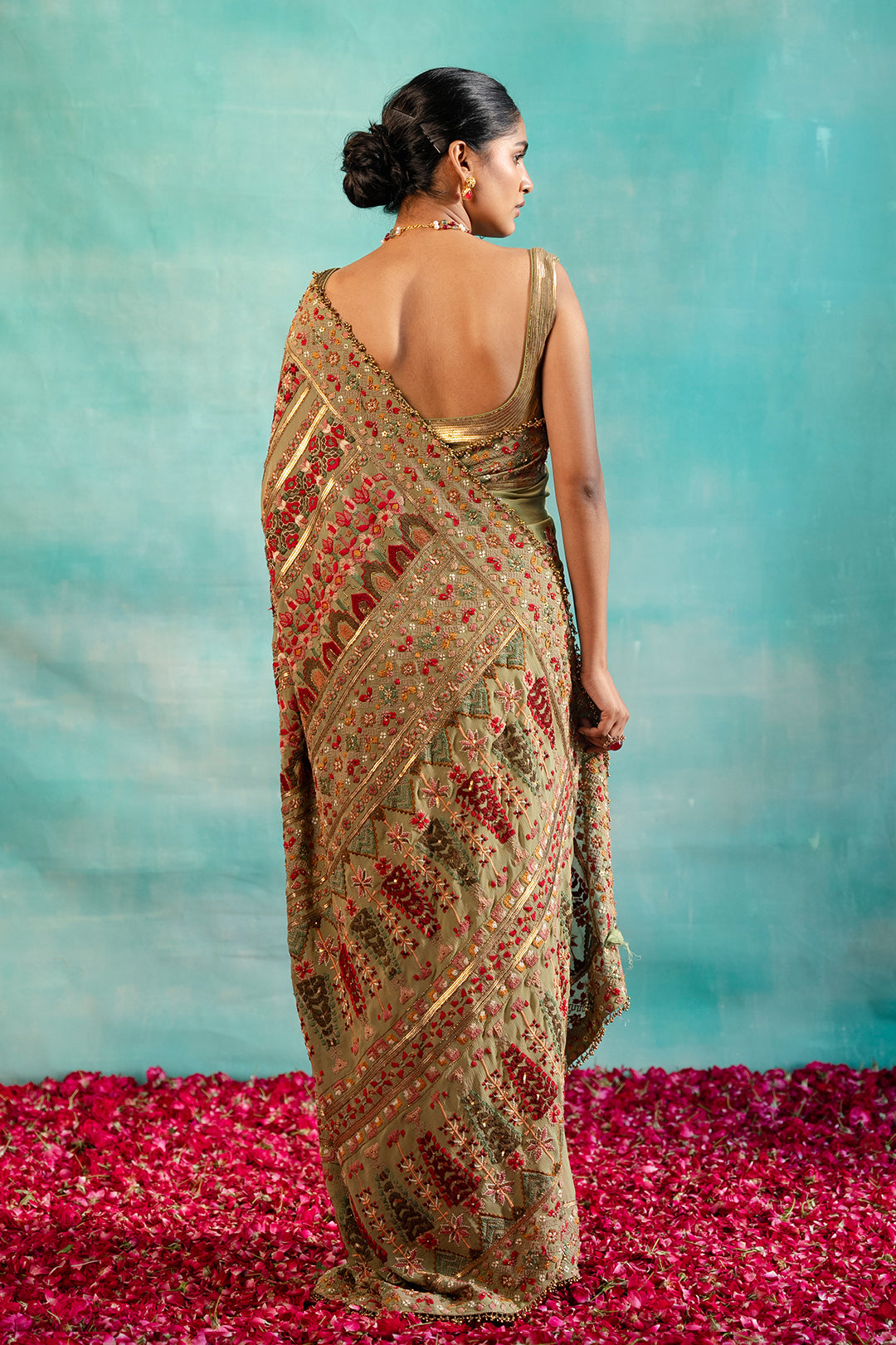 Sari Set with Tribal Thread embroidery