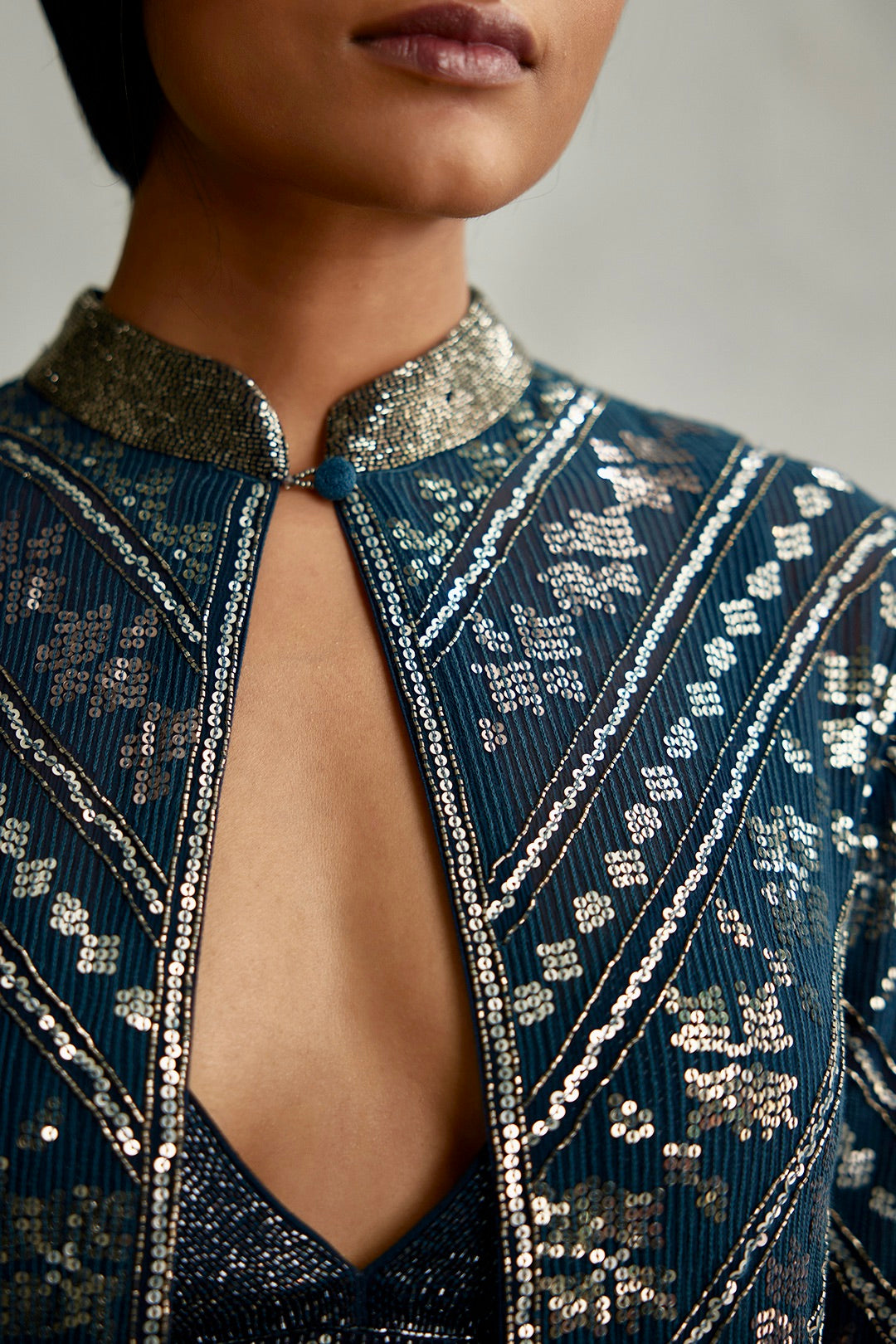 Jacket Set in small sequin embroidery