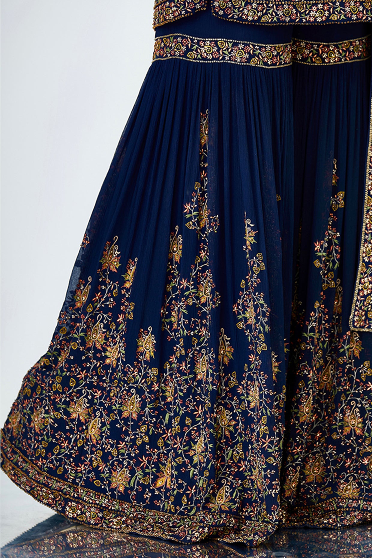 Gharara Set with Kashmiri Floral Embroidery