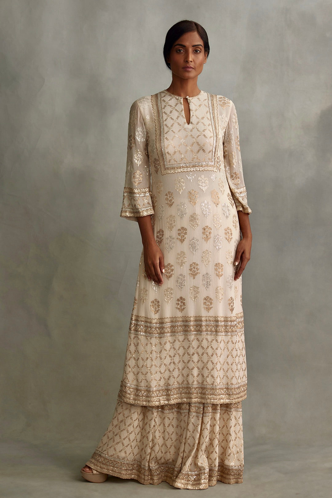 Kurta Set in lustrous small sequin embroidery