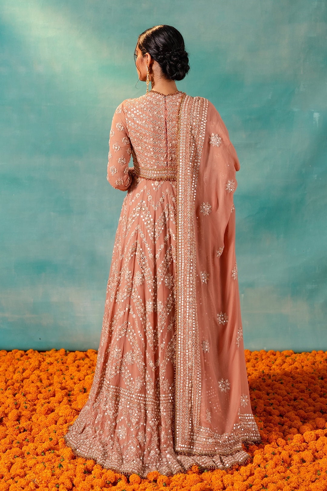 Anarkali Set with Thread & Mirror Embroidery