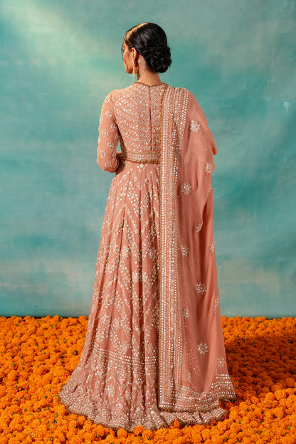 Anarkali Set with Thread & Mirror Embroidery