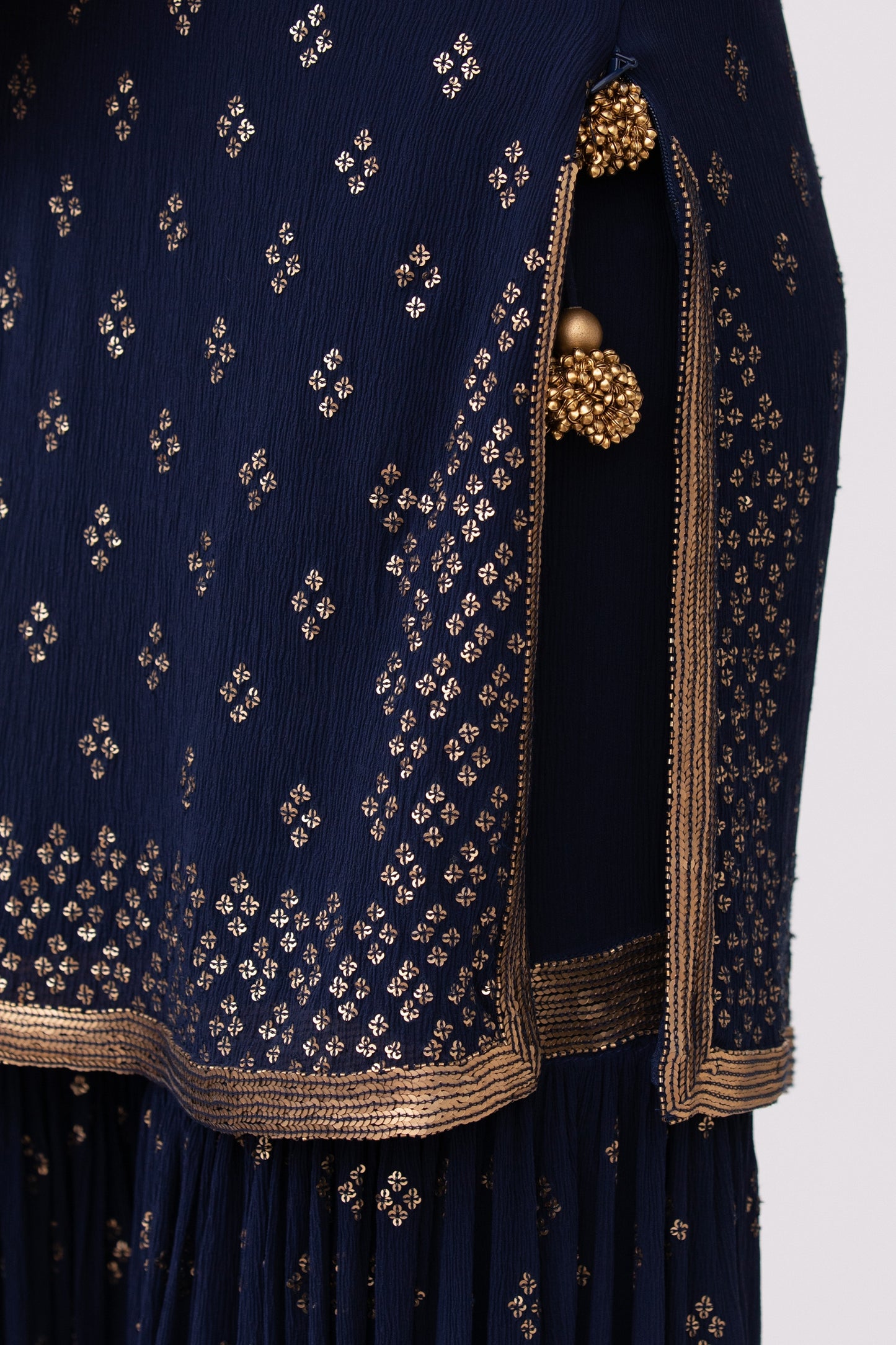 Gharara Set with Bandini inspired gold sequin Embroidery