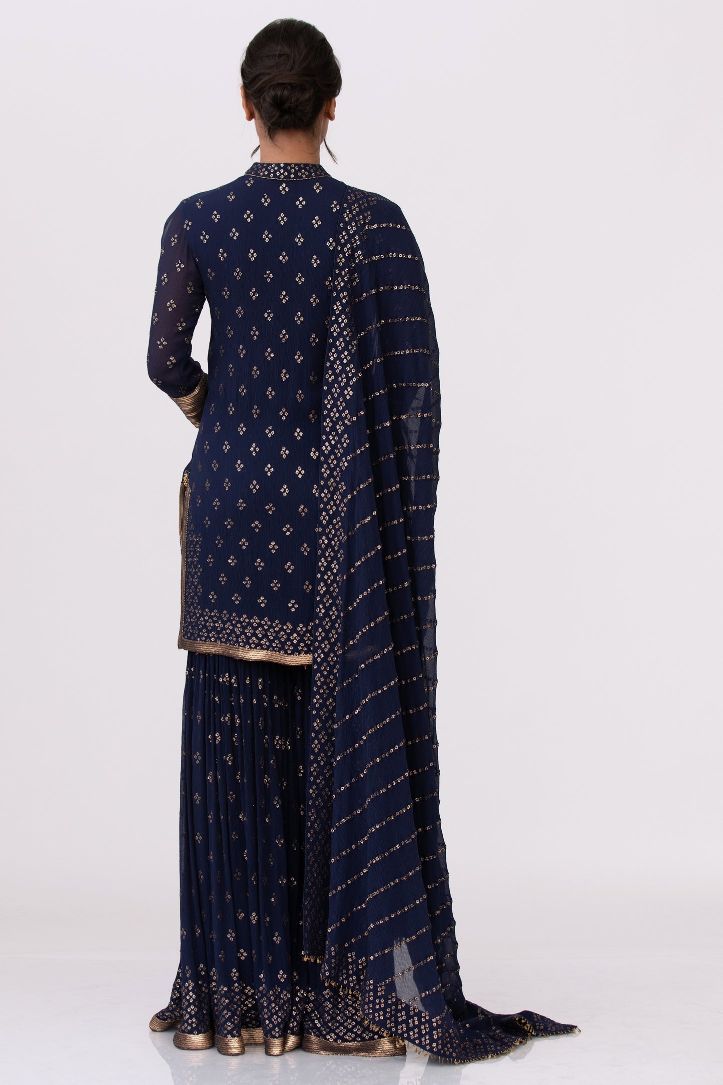 Gharara Set with Bandini inspired gold sequin Embroidery